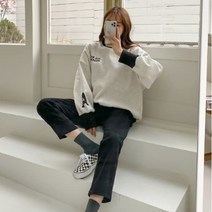 여성 가을 겨울 베니스 기모 폴라 박스 맨투맨 티셔츠