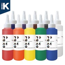 (사은품증정) 감성물감 140ml 10색 스노우키즈 유아 아기 색감교육 핑거페인트 물감놀이 미술놀이 유아물감 촉감놀이, 감성140감성세트+사은:포리멀티(랜덤)