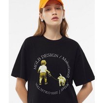 매치글로브 도그 워커 프린티드 오버핏 티 블랙 DOG WALKER T