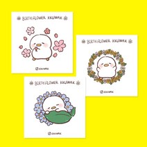 말랑오리꾸왁 도무송 스티커 9장 세트 귀여운 이모티콘 캐릭터 스티커 3종