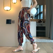 요가바지 요가 복 필라테스 옷 여자 쿨바지 썸머바지 빅사이즈 쿨 홈웨어 고무줄 몸빼 팬츠 봄 여름 운동복
