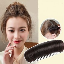 톡톡창고 볼륨 업 헤어뽕 빗핀 머리뽕 가발 핀 붙임 머리 헤어 피스, 소-내추럴브라운