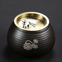 복고 엔틱 분청사기 연화문양 상감 대용량 퇴수기 찻잔세척 티보울 찻사발 다도용품, 분청 퇴수기, 1개
