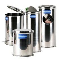 스텐 휴지통 모음 /미니 원통 뱅뱅이 재털이겸용 대형 페달, 스텐재털이겸용휴지통, 중(27L)