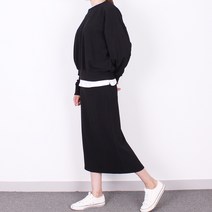 M~4XL 빅사이즈 리버풀 브이넥 라운드넥 치마세트 맨투맨 롱치마 일자치마 국내생산