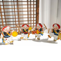 [조한스토어] 두근두근아트 DIY 사물놀이 팬시우드 인형 만들기 조립 키트, 장구