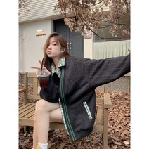 패치워크 투피스 가디건 코트 여성 봄가을 루즈핏 탑