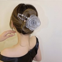 베벨 기어 톱니 바퀴 염소 닭장 양계 망 철망 울타리 철조망트렌드 보우 헤어 클립 꽃, 03 회색 머리핀