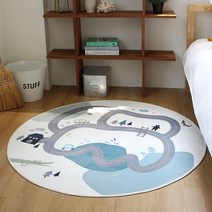 원형 극세사 도로매트 러그 아이방 논슬립 놀이 러그