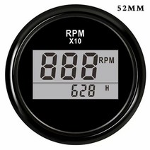 자동차속도계 UHD 헤드업디스플레이 호환 디젤 가솔린용 6K8K RPM 보트 타코미터 자동차 rpm 미터 게이지, 15 52MM Diameter