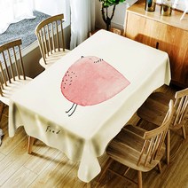 스윗리빙 폴리에스터 방수 테이블보, 핑크벌드, 140 x 140 cm