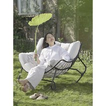 흔들의자 안락의자 레저 소파 발코니 소파 의자 홈 거실 야외 흔들 의자, (모카커피)흔들의자 + 발받침 + 테이블