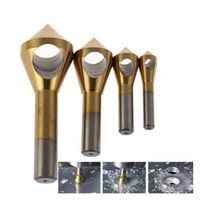 4PCS HSS 4241 Hole Chamfer Countersink Deburring Drill Bit Set Metal Steel Tool