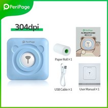 사진인화기 핸드폰 포토프린터 peripage 304dpi 미니 포켓 hd 무선 bt 열전 사 android ios 스마트 폰 창과 호환 가능, 파란색