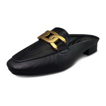 마마슈 SL60카라 여성 가죽 뮬슬리퍼 블로퍼 구두 메탈장식 사무실 회사 오피스