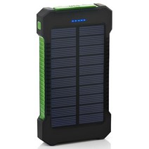 [LF] [LF] 태양광 보조배터리 방수 2개 USB포트 외부충전기 보조배터리 밴드 LED램프, green