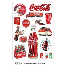 ESERA 16 Pcs 콜라 상표 복고풍 스티커 빅 사이즈 캐리어 스티커 세트 방수 PVC