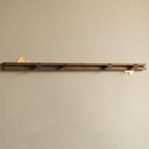 현관마스크걸이후크화장실입구벽 교수형행거후크행거문위생슬라이딩옷저장교수형코트 후크단단한 나무크리에이티브옷 모자, 문자열 달 롤 홀더-검은 호두