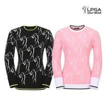 LPGA 여성골프웨어 시그니처 패턴 니트 L211KT602P
