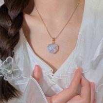 펜던트 탄생석목걸이 스마일 코인 이니셜 원석목걸이 새로운 보헤미안 절묘한 하트 모양의 오팔 펜던트 목