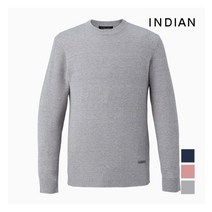 인디안 면혼방 솔리드 라운드넥 단색 니트 MIVBRXS1261
