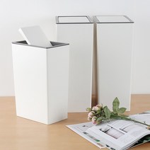 깔끔한 슬림 직사각형 휴지통 냄새 안나는 쓰레기통 다이소 무인양품 휴지통, 슬림라인 휴지통 스윙형(6.5L), 1개