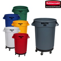 러버메이드 벤티드브루트+돌리세트 원두보관 대용량 휴지통 청소카트 브루투(75L/121L/166L), 1) 벤티드 브루트, 75L, 흰색