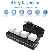 프로그래밍 매크로 키보드 RGB 사용자 정의 노브 6 키 1 기계식 게임용 가능한 키패드, [05] USB 4 Keys