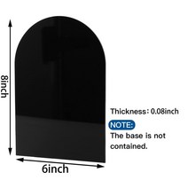 빌드웰러 아크릴 테이블 번호 사인 빈 블랙 아치 웨딩 DIY 장소 카드 플레이트 피로연 장, 152x203x02cm+10PCS