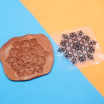 도자기전사지 전사지 제작 꽃무늬 9cm 만다라 텍스처 시트 폴리머 클레이 DIY 귀걸이 인상 엠 보스 매트 프, 05 RDM5