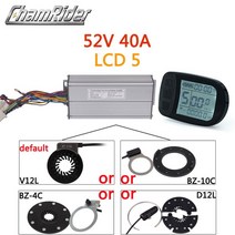 전기자전거 악세사리KT 컨트롤러 48V 모터 52V Ebike 1500W 듀얼 사인파 LCD 디스플레이 PAS Bafang, 11 52V 1000W LCD5, 한개옵션1