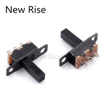 토글 스위치 5V 0.3A 소형 diy용 미니 사이즈 블랙 SPDT 슬라이드 스위치 전원 전자 3PIN 1P2T 핸들 높이 10mm