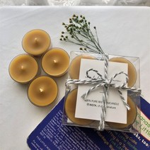 청도자연애 밀랍초 티라이트 세트, 4구, 무향, 15g