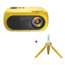 미니 빔프로젝터 Salange M24 프로젝터 LED 휴대용 비머 HDMI USB TF 카드와 호환 640*480P 지원 1080P 비디오 Projetor 아이 선물, 03 Yellow add tripod_01 EU 플러그