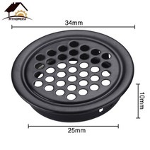 Myhomera 4pcs 옷장 캐비닛 메쉬 구멍 에어 벤트 코어 벤트 볼록 플랫 루버 환기 커버 스테인레스 스틸 19mm25mm53mm, 평면 25mm