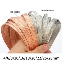 동슬리브 전기부품 1m5m 너비 2mm 30mm 주석 도금 구리 편조 슬리브 확장, 폭 28mm, 5미터