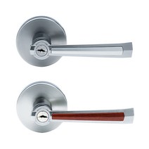 현대디엘 목문 레버 침실용 3300햅틱GR 실버 체리 방문손잡이 문고리