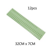드레스 책장 옷 트레이 스토리지 서랍 디바이더 조정 가능한 메이크업 캐비닛 메이크업, 12pcs 노르딕 그린
