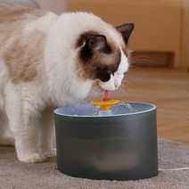 Grant 투명 자동 고양이 정수기 대용량, 흰색