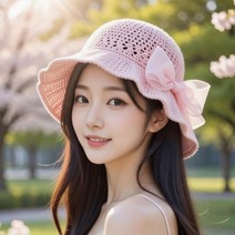 티앤비 여성 봄 여름 리본 버킷햇 챙넓은 나들이 모자