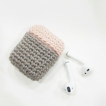 [아이엠니터 패키지] 투톤 에어팟 케이스 diy kit / 뜨개패키지 코바늘도안 에어팟워머 핸드메이드 니트, 4 연베이지