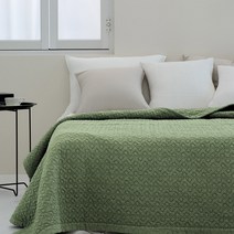 포그나미 데일리 네이쳐 60수 아사 순면 피그먼트 워싱 이불겸 스프레드(SS/Q/K) 45종, --, 크래커(K)/그린