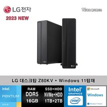 LG전자 데스크탑 12세대 펜티엄 컴퓨터 Z80KV-AR2PSTRM+WIN11 (Pen-G7400/16GB/SSD1TB+2TB/UHD710/WIN11)