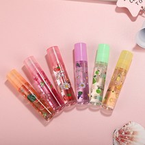 1pc 무작위 프루티 립글로스 투명 유리 립 오일 겨울 오래 지속 보습 입술 메이크업베이스, [01] 1pcs random color