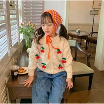 콩지키즈 앵두니트가디건 가을 겨울 유아 아기 여아 키즈 아동 어린이 니트