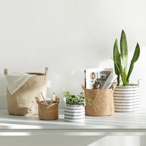 룸앤홈 화분커버 3종 / S M L, 주트/L
