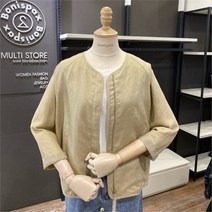 보니스팍스 NC02 린넨 7부 라운드 숏재킷 1 B21JK020