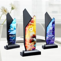 Bileeda 크리스탈트로피 모음 트로피 크리스탈 주문 제작 원목 고급 분위기 있는 크리에이 티브 유리 영 기념품 학교 우수 직원, JC1208-02
