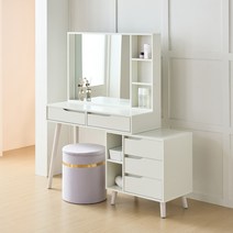 파로마 러블리데이 확장형 입식 화장대 1000 PJ3713, 화장대(LED형) - 화이트, 01_패브릭원목 그레이
