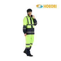 회오리 우의 KO-3500 형광 + 곤색 상하 순찰용 택배용 낚시용, 색상:형광 + 곤색|사이즈:3XL